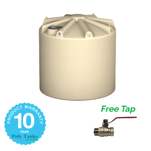 10,000ltr Round Poly Tanks with Free Tap