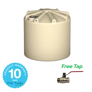 10,000ltr Round Poly Tanks with Free Tap