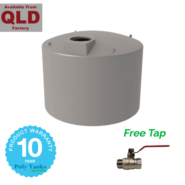 2,000ltr Round Squat Poly Tank with Free Tap