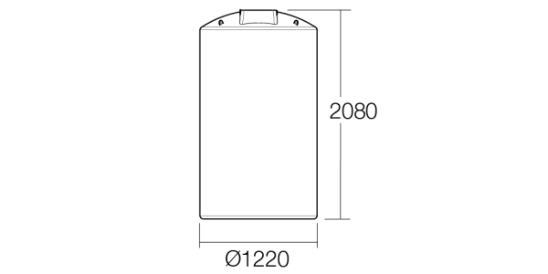Illustration of a 2,000ltr Round Poly Tanks